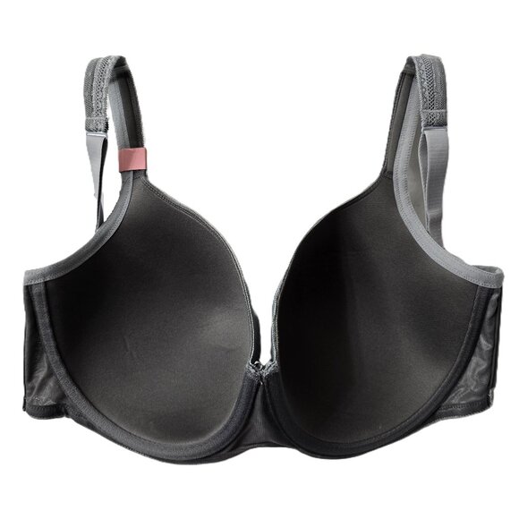 Cacique Lightly Lined Balconette Bra 42DD 42 DD Full Coverage Modern Lace Gray - Picture 6 of 8